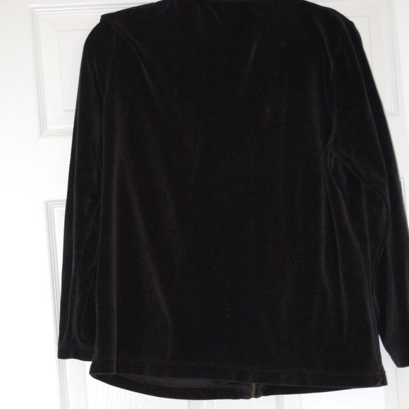 COTTON COUTURE Black/ Gray Velour Jacket Size M - Picture 9 of 12